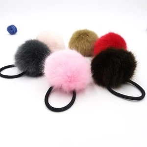 Pom Poms Hair Rope Colored Ring Pompom Hair Rubber Band
