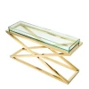 Popular Modern Glass Stainless Steel Tall Wall Console Table in Gold Stainless