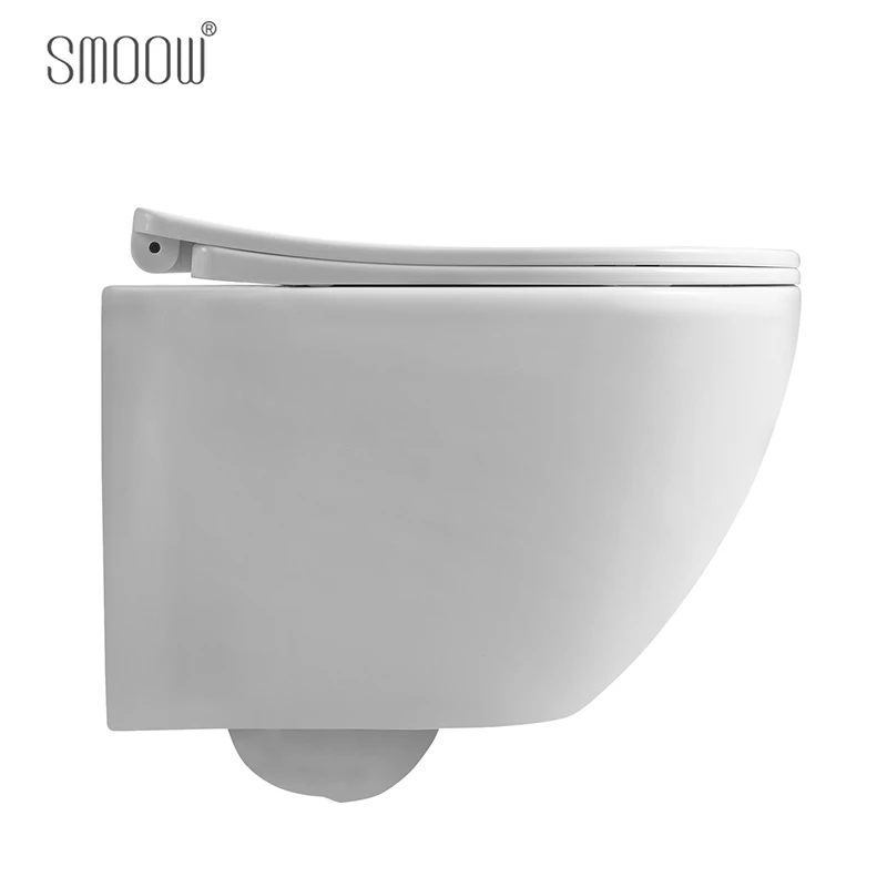 Popular modern sanitaryware round P-trap wall hung toilet for Europe hotel home bathroom