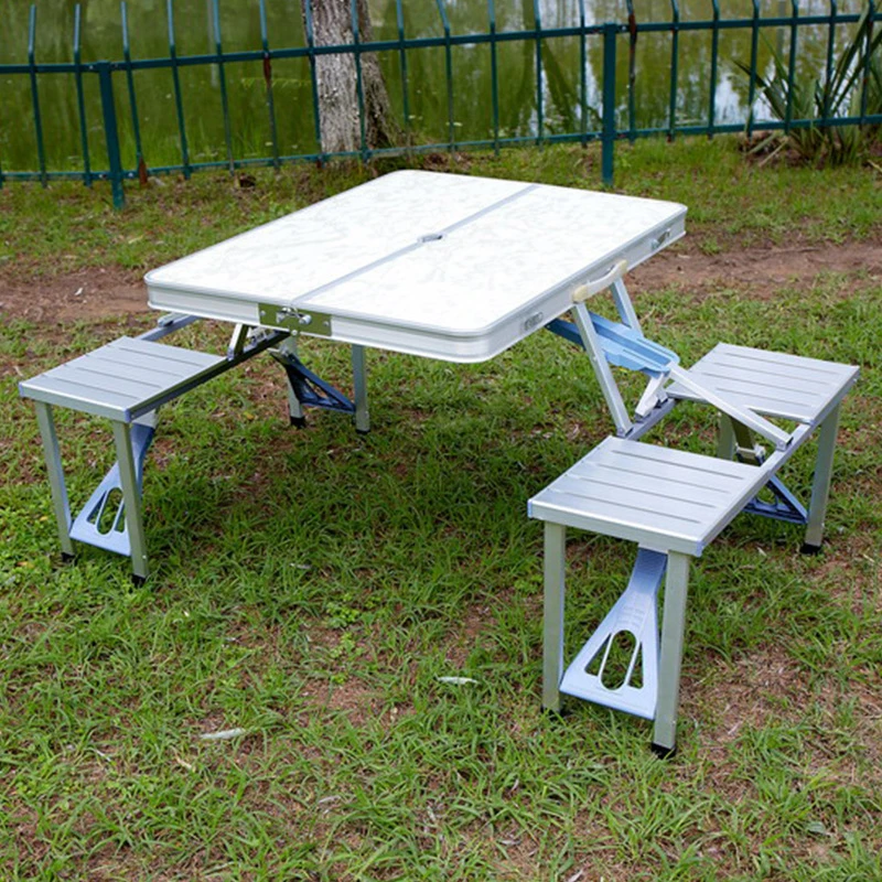 Portable Alloy Folding table Outdoor Multifunctional Camping table with chairs