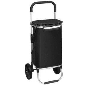 Portable Heavy-Duty Aluminum Frame Folding Laundry Foldable Grocery Shopping trolley tote Cart, Pull Cart with climbing Wheels
