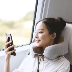 Portable u shape neck massager rechargeable cordless shiatsu massage pillow with battery