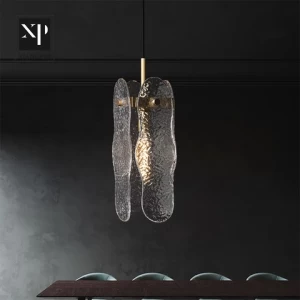 Postmodern bedroom kitchen copper glass hanging pendant light northern led chandeliers