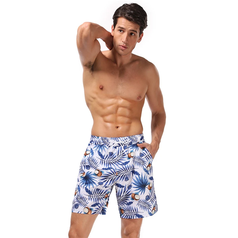 Print Design Mens Beach Shorts Knee Length Swim Surf Board Short Pants Quick Dry Holiday Sportswear
