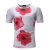 Printing men O neck seamless multi-colored design muscle fitness t shirt gym athletic clothing