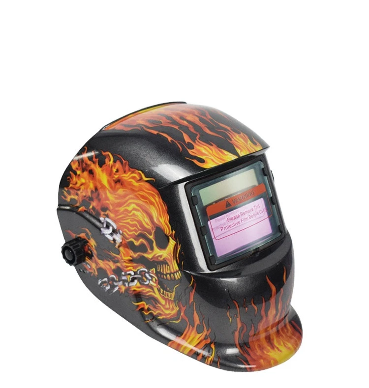 Profession welder protective paint decal flame welding helmet  head-mounted Solar panel auto-darkening welding face shield