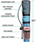 Professional Sunday Golf Bag (Carry 3-9 Clubs) - 6 Carry Pockets & Adjustable Sling Strap Golf Carry Bag