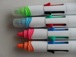 promotional 4 color ball pen with highlighter CH-6231 multi function highlighter pen set