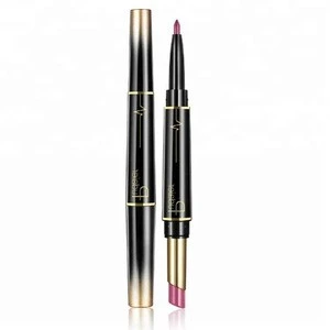 Pudaier Half Dumb Moistening Lipstick Double End Automatic Rotating 2 in 1 Lip liner