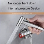 Punch-free supercharged health faucet 304 stainless steel closestool partner set one-switch two-way double handles and dual cont