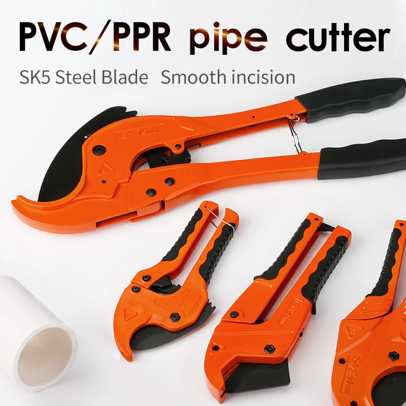 PVC Pipe Cutter 32mm Aluminum Alloy Body Ratchet Scissors Tube Cutter PVC/PU/PP/PE Hose Cutting Hand Tools