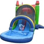 pvc tarpaulin inflatable bouncy castle with water slide
