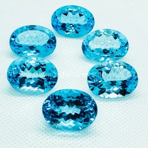 &quot; 13X18mm Oval Cut Natural Sky Blue Topaz &quot; Wholesale Factory Price High Quality Faceted Loose Gemstone Per Carat