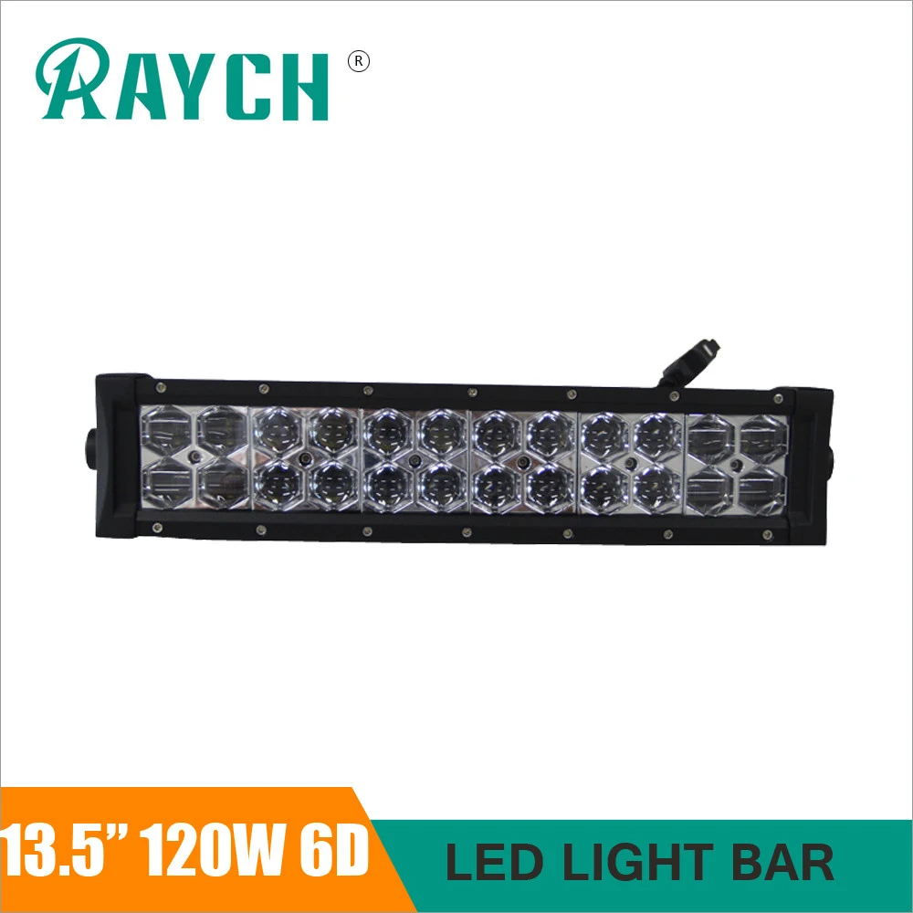 Raych high quality   4x4 led light bars  120w 14inch 6D LE light bar for vehicles  10-30v dc off road lights