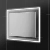 Rectangle Brightly Lit Acrylic Frame Frosted Edge Glow LED Bathroom Mirror with Lights