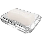 Rectangle Glass Bar Soap Dish, Soap Saver Tray for Bathroom Counter, Glass Sponge Dish Holder Case Box for Shower (Clear) (Recta