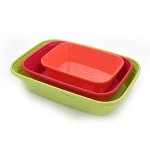 Rectangular kitchen plastic ware fruit vegetable storage trays