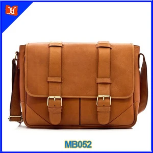 Retro Style Genuine Leather Shoulder Bag Men Messenger Bag for 15 Inch Laptop