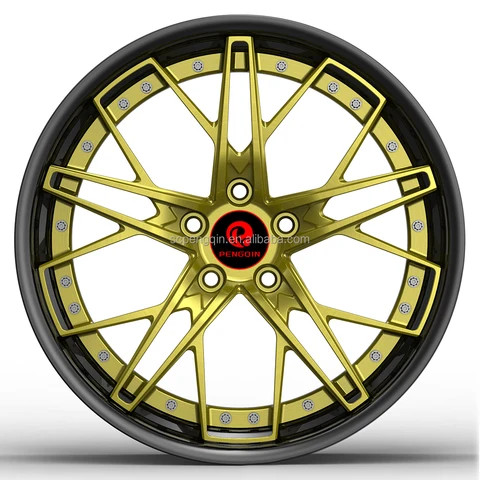 Buy Rines Rims Custom Aluminum Passenger Car Forged Black And Red 3 ...