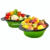 Round Fruit Vegetable Collapsible drain basket Silicone Rubber colander &amp; strainer