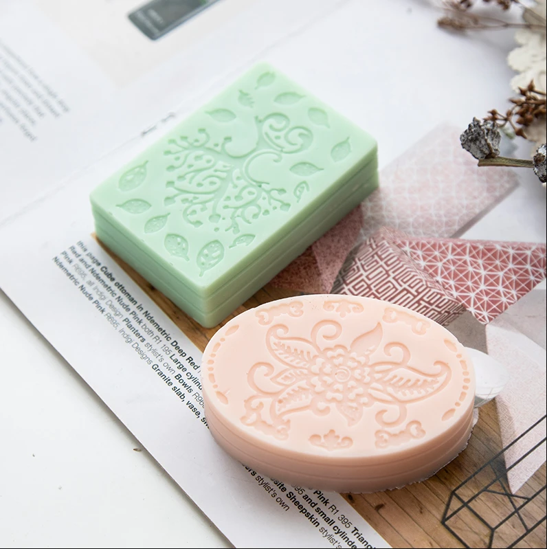 S270 6 Cavity handmade 3d soap mold silicone flower pattern soap mold