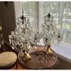 Set Of 2 Stylish Gold Color Crystal Candelabra Tabletop Candle Holder Best Quality Handcrafted Wedding And Church Table Top