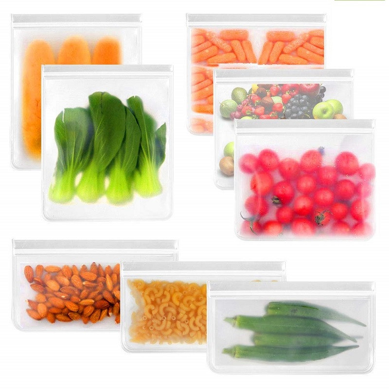 Buy Set Of 3 Sizes Large And Small Food Bag 12pcs/set Reusable Peva ...