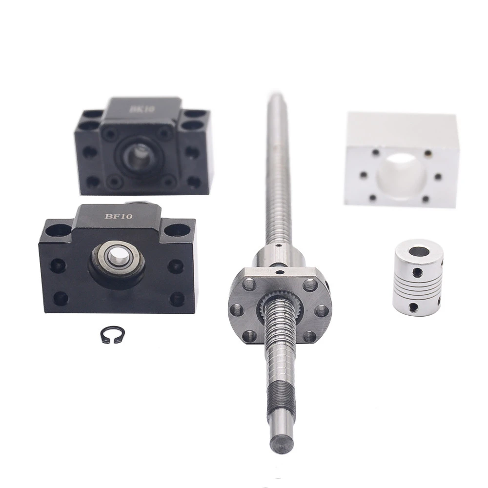 SFU1204 set:SFU1204 L-700mm rolled ball screw C7 with end machined + 1204 ball nut + nut housing+BK/BF10 end support + coupler