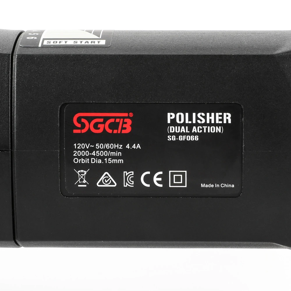 SGCB 15mm DA Dual Action Random Orbital Polisher Soft Start 5In Auto Detailing Buffer Car Polishing Machine