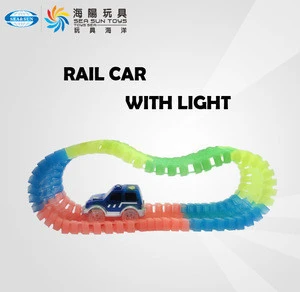 Shantou manufacture magic track car toy with light