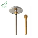 Side mounting bi-metal thermometers with thermowell and reset-able maximum temperature pointer