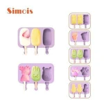 Silicone Popsicle Mold BPA-Free Ice Pop Molds with Lids Packs of 2x3 Cavities for Kids, Cake/Ice Cream/Popsicle Maker Easy