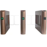silver and golden high class swing barrier speed gate for office or amusement park