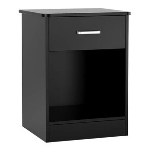 Simple Glossy Latest Black Design Bedside Cabinets Nightstand Bedroom Furniture Modern