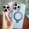 Simple TPU+PC Hardware Lotus Leaf Stand&Button&Camera Frame UV Imitation Leather Mobile Phone Case For iPhone 15