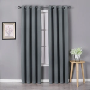 Slate gray blackout curtain heavy weight wrinkle free stop the light glaring simple designed hospital curtain