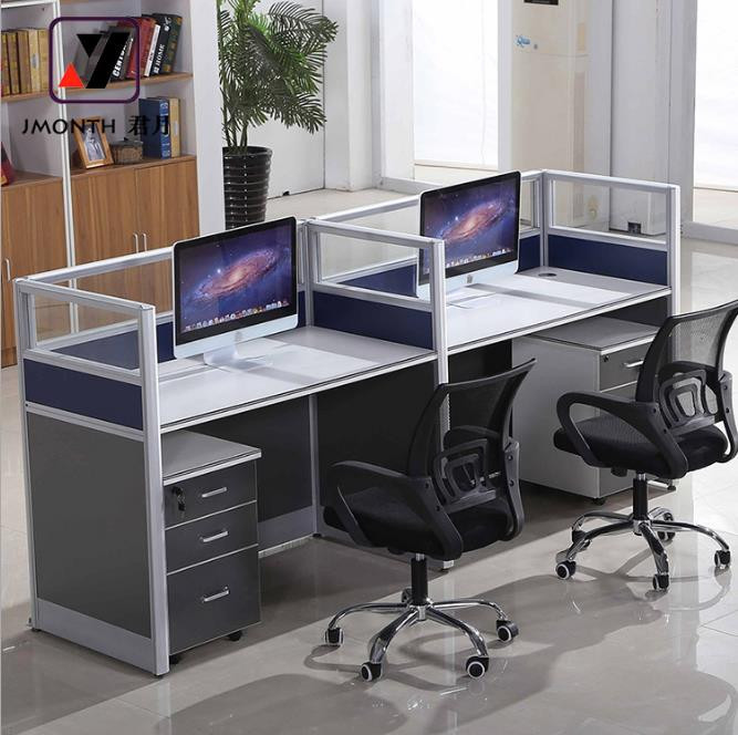 Buy Small Office Workstation Modular Computer Desk With Clear Glass ...