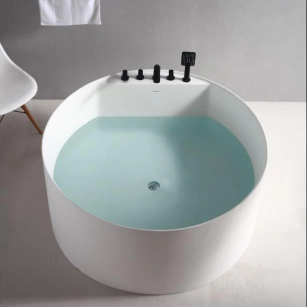 Soaking Shower Freestanding Deep Acrylic matt  bathtub freestanding round Pure Acrylic luxury spa whirlpool bath tub