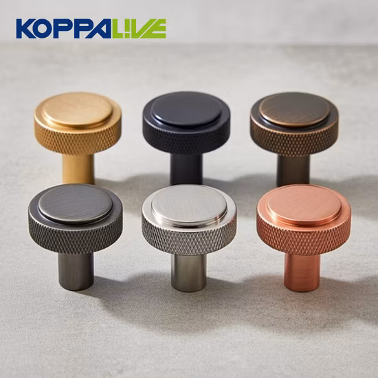 Koppalive Custom Drawer Knobs Modern 32mm Gold Brass Kitchen Knurled Cabinet Knob
