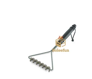Spirals steel wire Clean Grill Brush With PP Plastic Handle Factory Price