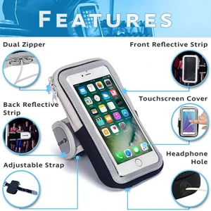 Sports Armband Cell Phone Holder Case Arm Band Strap With Zipper Pouch/ Mobile Exercise Running Workout For Apple Android phone