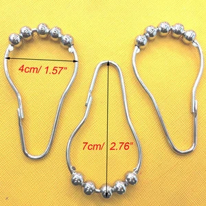 Stainless Steel Curtain Hooks Bath Curtain Rollerball Shower Curtain Rings Hooks 5 Rollers Polished Satin Nickel Ball