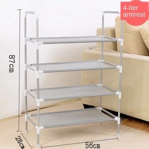 Stainless Steel Multi-Function Storage Rack Bedroom Iron Shoe Cabinet Multi-Layer Non-Woven Fabric Simple Shoe Rack