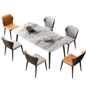 sttone Italian rock board dining table and chair small apartment modern simple long dining table