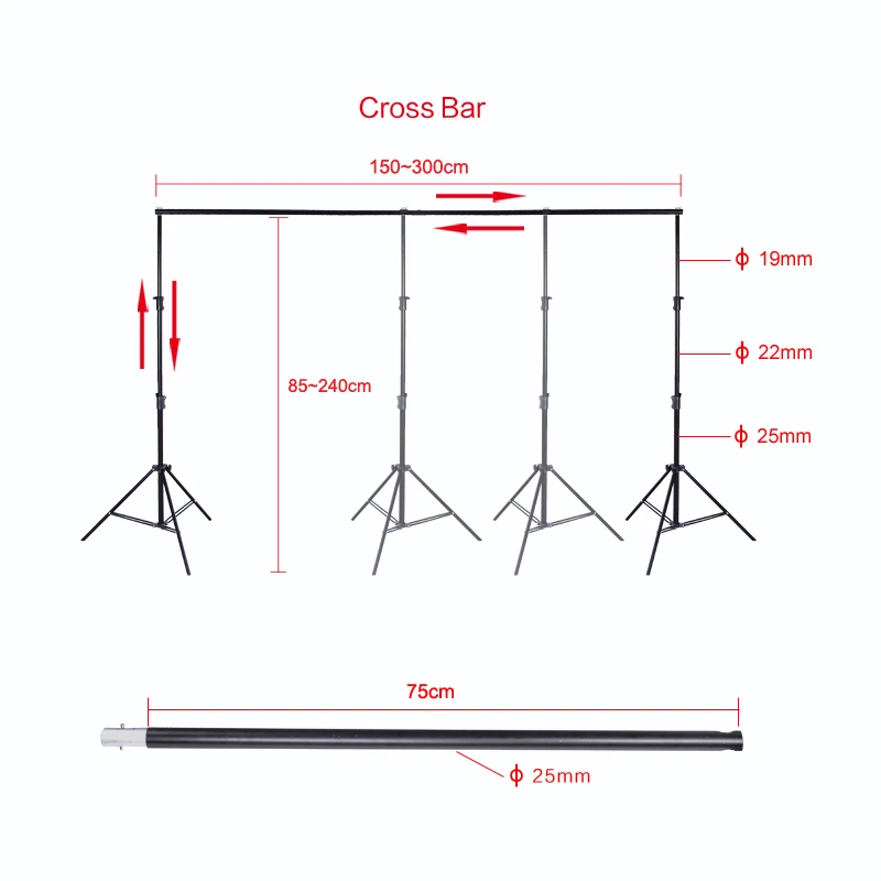 Studio Photo Video Wedding Birthday Background for Photography Backdrop System Tripod Stand