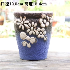 Succulent broken hole flower pot wholesale ceramic green plant pots medium small size porcelain planter garden bonsai decoration