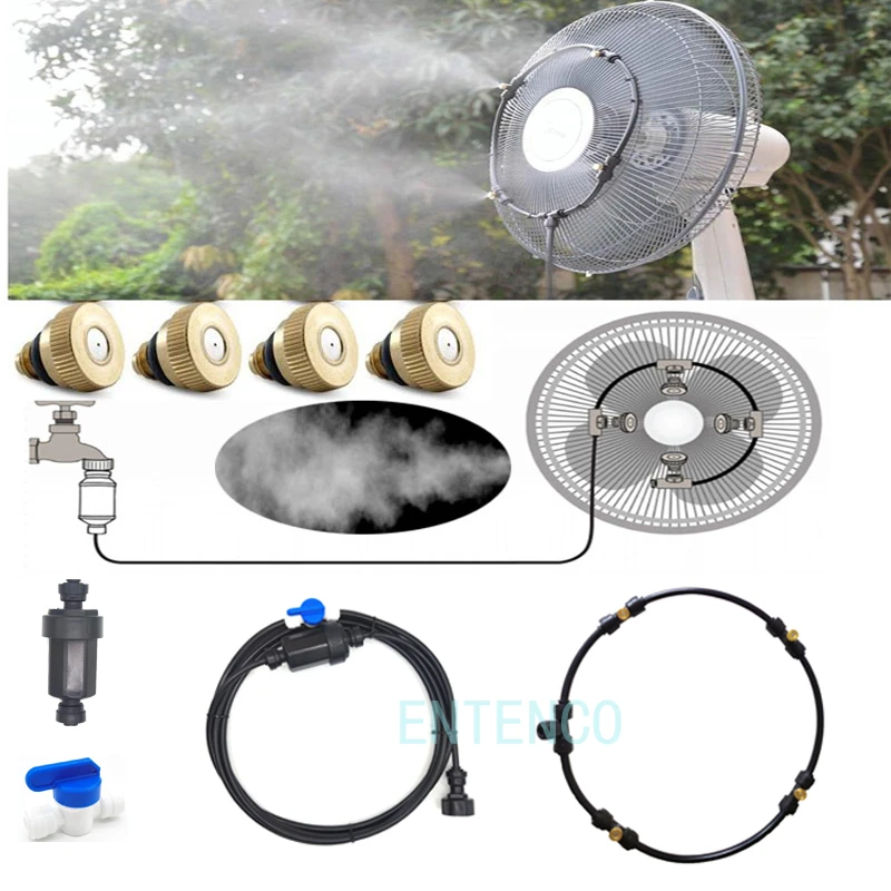 Summer Cooling Fog Machine Garden Spray Portable Mist fan ring water mist fog sprayer cooling system