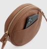 super soft cowhide leather circle bag for girl Crossbody sling bag Black crossbody bag with adjustable strap red color