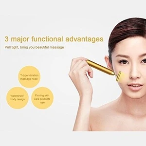 T shape pulse facial massage beauty 24K golden bar wrinkle removal machine
