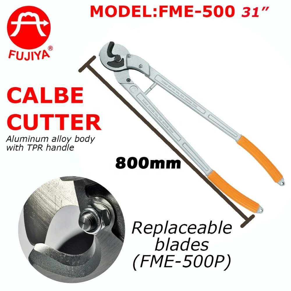 Taiwan High Grade CR-MO Steel Wire Cable Cutter l Cr-Mo alloy steel l Aluminum alloy body with TPR comfort handle l replaceable